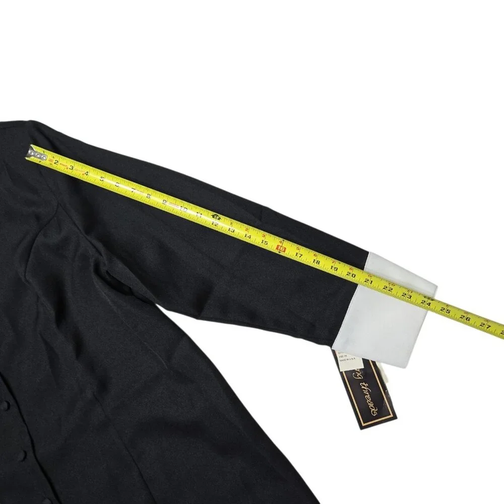 Vintage Intriguing Threads Blazer Womens Plus 3X Black‎ White Jacket Old Money